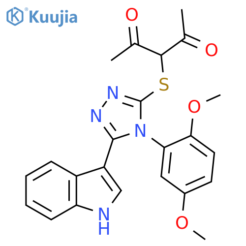 3-{4-(2,5-dimethoxyphenyl)-5-(1H-indol-3-yl)-4H-1,2,4-triazol-3-ylsulfanyl}pentane-2,4-dione structure