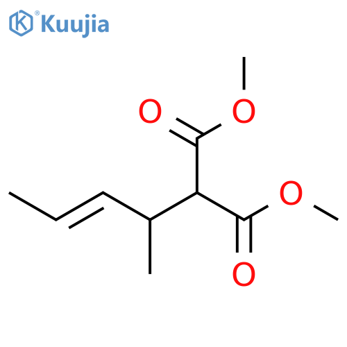 Propanedioic acid, [(2E)-1-methyl-2-butenyl]-, dimethyl ester structure