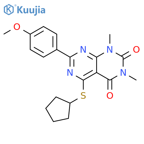 Pyrimido[4,5-d]pyrimidine-2,4(1H,3H)-dione, 5-(cyclopentylthio)-7-(4-methoxyphenyl)-1,3-dimethyl- structure