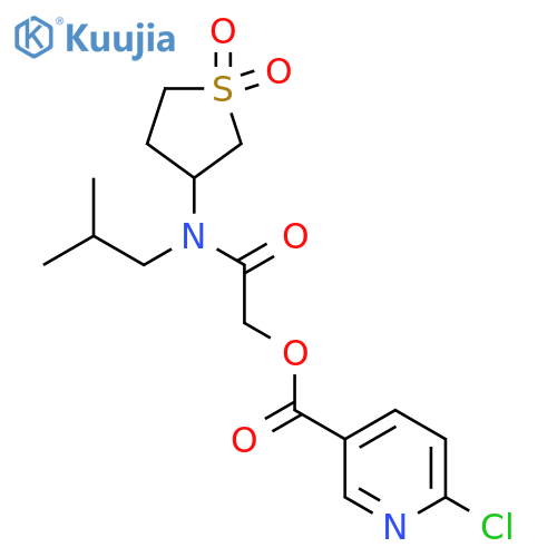 [(1,1-Dioxo-1lambda6-thiolan-3-yl)(2-methylpropyl)carbamoyl]methyl 6-chloropyridine-3-carboxylate structure