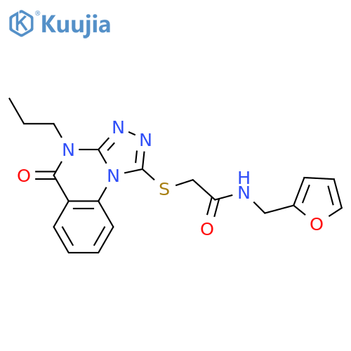 N-(furan-2-yl)methyl-2-({5-oxo-4-propyl-4H,5H-1,2,4triazolo4,3-aquinazolin-1-yl}sulfanyl)acetamide structure