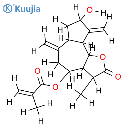 3alpha,8alpha-dihydroxy-1alphaH,5alphaH,6betaH,11betaH-guai-4(15),10(14)-dien-12,6-olide 8-O-2-methylacrylate structure