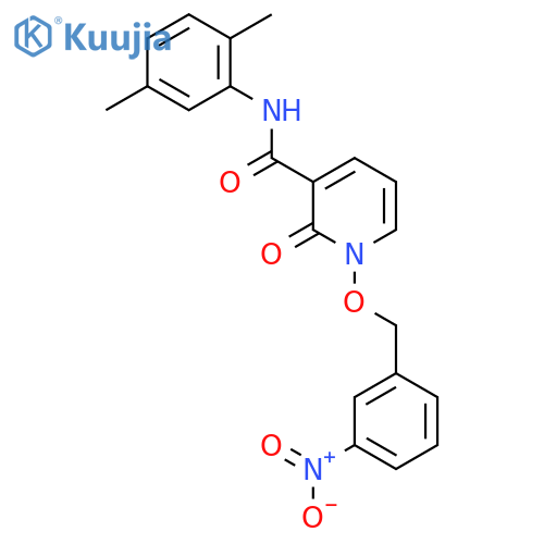 N-(2,5-dimethylphenyl)-1-(3-nitrophenyl)methoxy-2-oxo-1,2-dihydropyridine-3-carboxamide structure