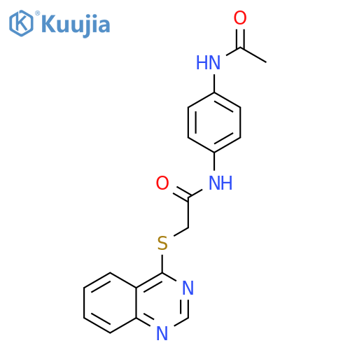 N-(4-acetamidophenyl)-2-(quinazolin-4-ylsulfanyl)acetamide structure