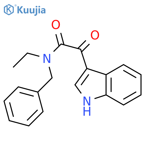 N-benzyl-N-ethyl-2-(1H-indol-3-yl)-2-oxoacetamide structure