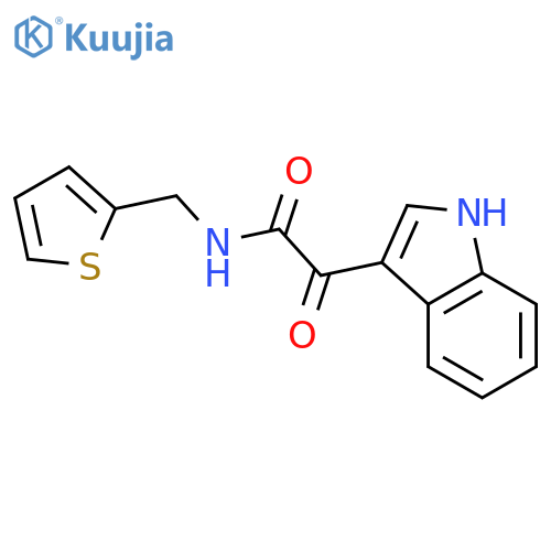 2-(1H-indol-3-yl)-2-oxo-N-(thiophen-2-ylmethyl)acetamide structure