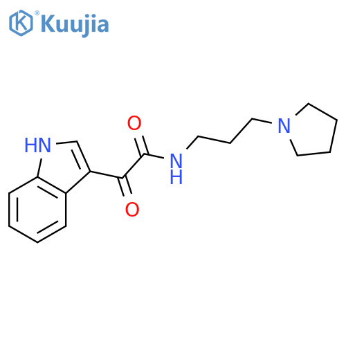 2-(1H-indol-3-yl)-2-oxo-N-[3-(pyrrolidin-1-yl)propyl]acetamide structure