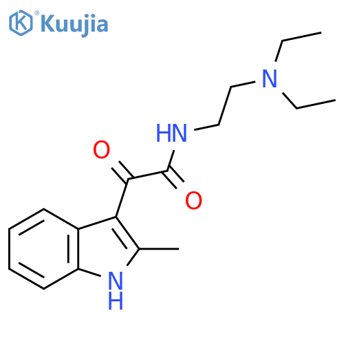 N-2-(diethylamino)ethyl-2-(2-methyl-1H-indol-3-yl)-2-oxoacetamide structure