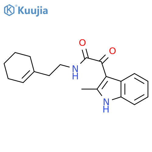 N-2-(cyclohex-1-en-1-yl)ethyl-2-(2-methyl-1H-indol-3-yl)-2-oxoacetamide structure