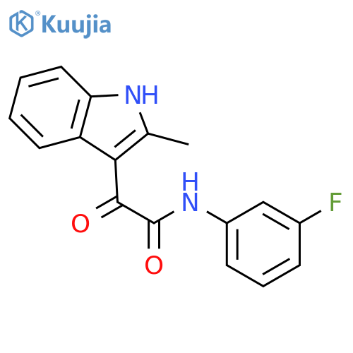 N-(3-fluorophenyl)-2-(2-methyl-1H-indol-3-yl)-2-oxoacetamide structure