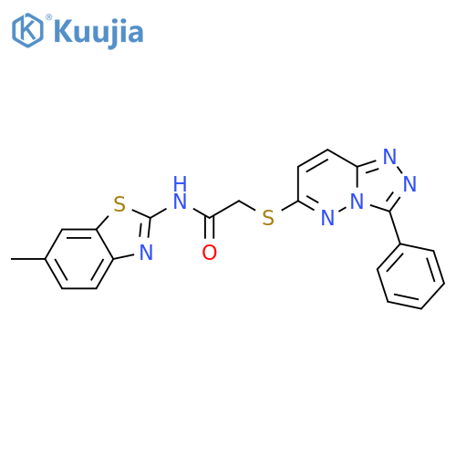 N-(6-methyl-1,3-benzothiazol-2-yl)-2-({3-phenyl-1,2,4triazolo4,3-bpyridazin-6-yl}sulfanyl)acetamide structure