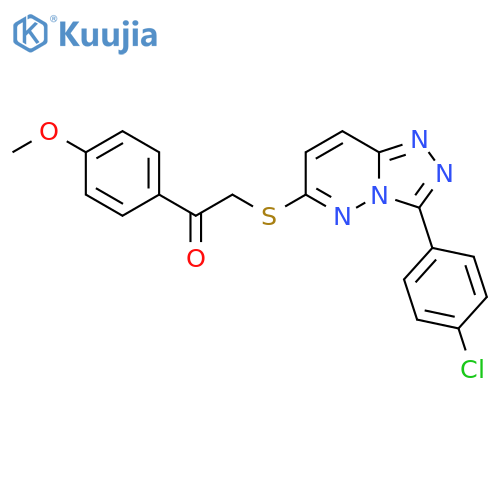 2-{3-(4-chlorophenyl)-1,2,4triazolo4,3-bpyridazin-6-ylsulfanyl}-1-(4-methoxyphenyl)ethan-1-one structure