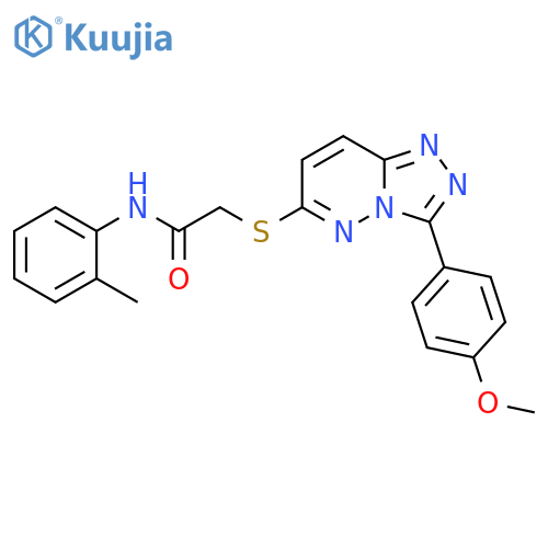 2-{3-(4-methoxyphenyl)-1,2,4triazolo4,3-bpyridazin-6-ylsulfanyl}-N-(2-methylphenyl)acetamide structure