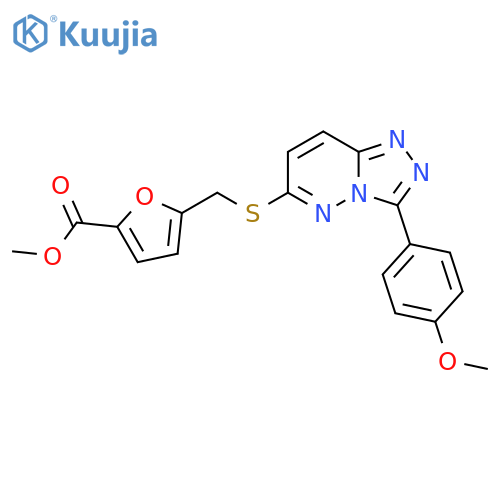 methyl 5-({3-(4-methoxyphenyl)-1,2,4triazolo4,3-bpyridazin-6-ylsulfanyl}methyl)furan-2-carboxylate structure