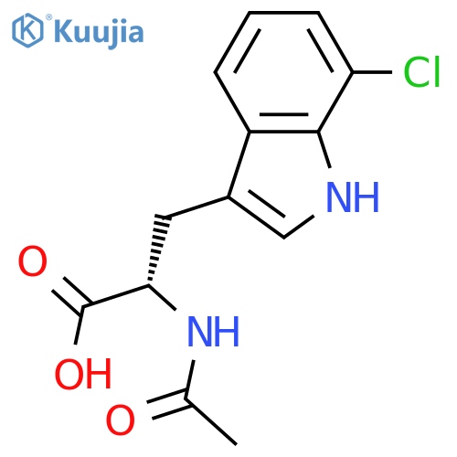 (2S)-2-Acetamido-3-(7-chloro-1H-indol-3-yl)propanoic acid structure