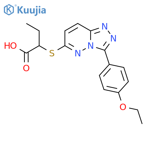 2-{3-(4-ethoxyphenyl)-1,2,4triazolo4,3-bpyridazin-6-ylsulfanyl}butanoic acid structure