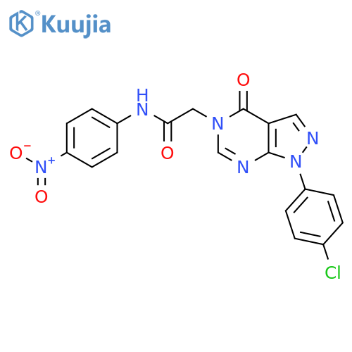 2-1-(4-chlorophenyl)-4-oxo-1H,4H,5H-pyrazolo3,4-dpyrimidin-5-yl-N-(4-nitrophenyl)acetamide structure