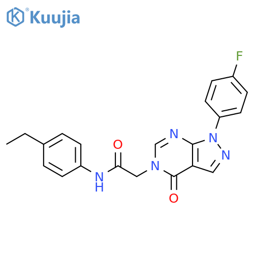 N-(4-ethylphenyl)-2-1-(4-fluorophenyl)-4-oxo-1H,4H,5H-pyrazolo3,4-dpyrimidin-5-ylacetamide structure