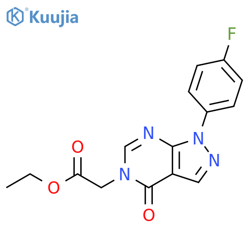 ethyl 2-1-(4-fluorophenyl)-4-oxo-1H,4H,5H-pyrazolo3,4-dpyrimidin-5-ylacetate structure