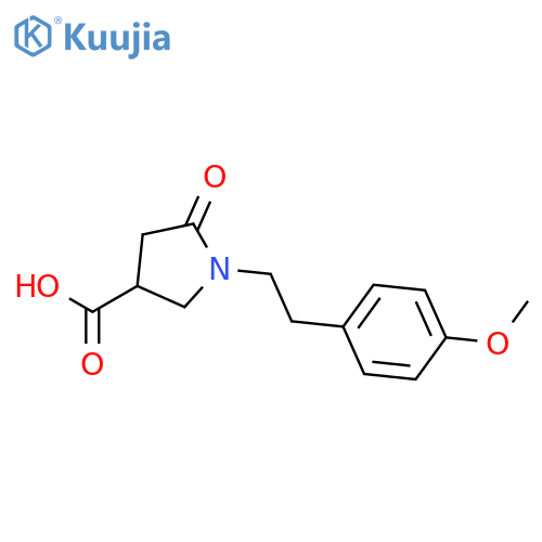 3-Pyrrolidinecarboxylic acid, 1-[2-(4-methoxyphenyl)ethyl]-5-oxo- structure