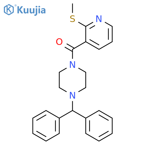 1-(Diphenylmethyl)-4-[2-(methylsulfanyl)pyridine-3-carbonyl]piperazine structure