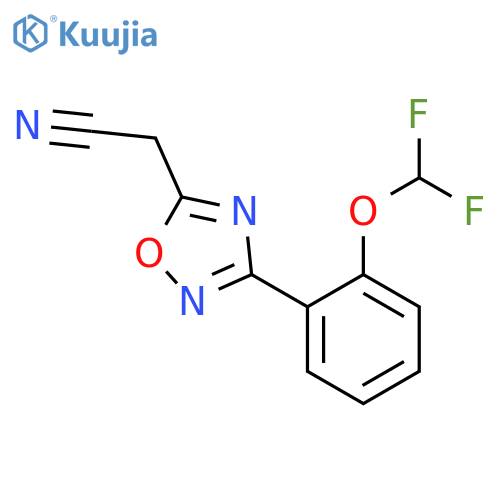 2-{3-2-(Difluoromethoxy)phenyl-1,2,4-oxadiazol-5-yl}acetonitrile structure