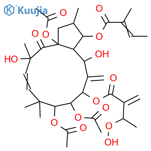 3,5,7,8,9,13,15-Heptahydroxy-6(17),11-jatrophadien-14-one; (2β,3β,5α,7β,8α,9α,11E,13α,15β)-form, 7-(3-Hydroperoxy-2-methylenebutanoyl), 3-angeloyl, 8,9,15-tri-Ac structure