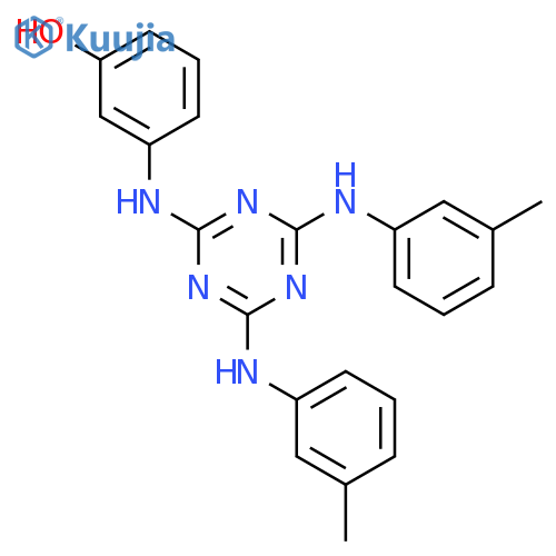 Phenol, 3-[[4,6-bis[(3-methylphenyl)amino]-1,3,5-triazin-2-yl]amino]- structure