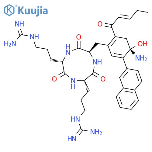 CYCLO[(2E,4S)-4-AMINO-5-(2-NAPHTHALENYL)-2-PENTENOYL-D-TYROSYL-L-ARGINYL-L-ARGINYL] structure