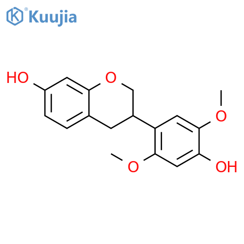 2H-1-Benzopyran-7-ol, 3,4-dihydro-3-(4-hydroxy-2,5-dimethoxyphenyl)- structure