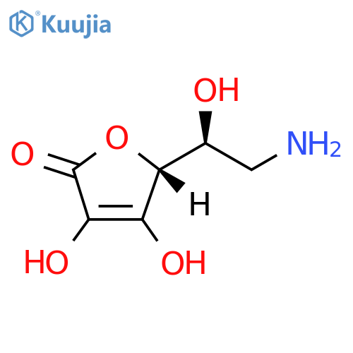 (5R)-5-(1S)-2-amino-1-hydroxyethyl-3,4-dihydroxy-2,5-dihydrofuran-2-one structure