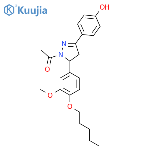 1-3-(4-hydroxyphenyl)-5-3-methoxy-4-(pentyloxy)phenyl-4,5-dihydro-1H-pyrazol-1-ylethan-1-one structure