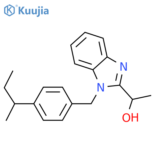 1-(1-{4-(butan-2-yl)phenylmethyl}-1H-1,3-benzodiazol-2-yl)ethan-1-ol structure