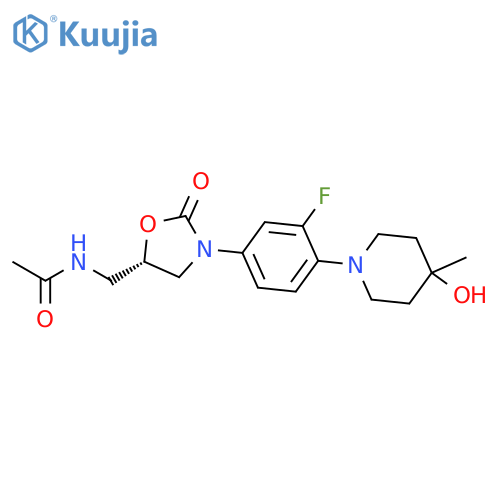 Acetamide,N-[[(5S)-3-[3-fluoro-4-(4-hydroxy-4-methyl-1-piperidinyl)phenyl]-2-oxo-5-oxazolidinyl]methyl]- structure