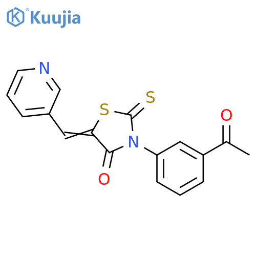 (5Z)-3-(3-acetylphenyl)-5-(pyridin-3-yl)methylidene-2-sulfanylidene-1,3-thiazolidin-4-one structure