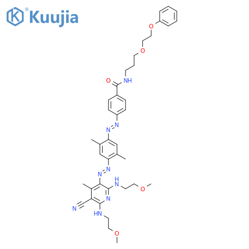 4-[[4-[[5-cyano-2,6-bis[(2-methoxyethyl)amino]-4-methyl-3-pyridyl]azo]-2,5-dimethylphenyl]azo]-N-[3-(2-phenoxyethoxy)propyl]benzamide structure