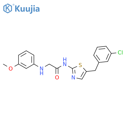N-{5-(3-chlorophenyl)methyl-1,3-thiazol-2-yl}-2-(3-methoxyphenyl)aminoacetamide structure