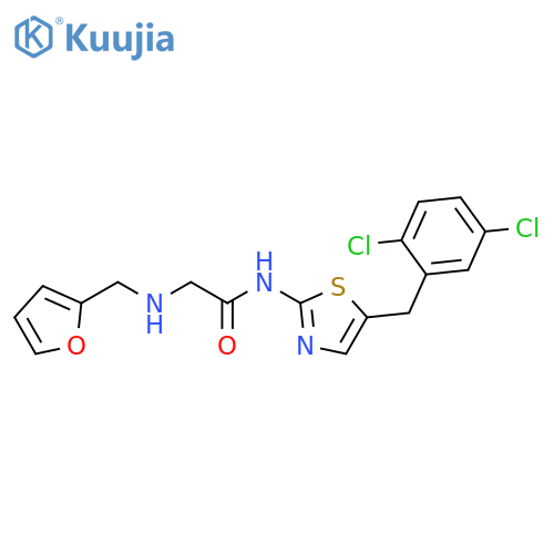 N-{5-(2,5-dichlorophenyl)methyl-1,3-thiazol-2-yl}-2-{(furan-2-yl)methylamino}acetamide structure