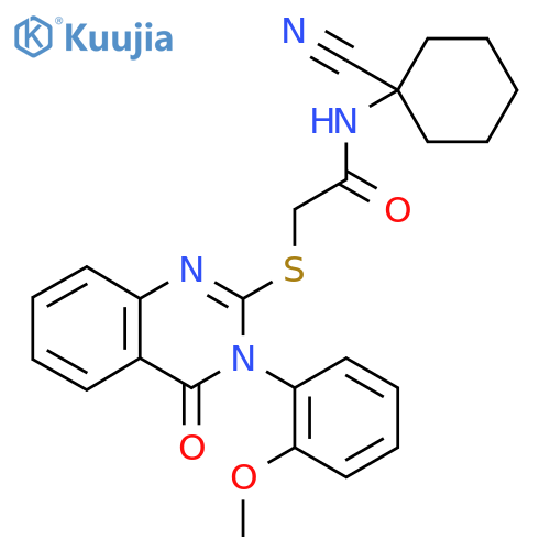 N-(1-Cyanocyclohexyl)-2-((3-(2-methoxyphenyl)-4-oxo-3,4-dihydroquinazolin-2-yl)thio)acetamide structure