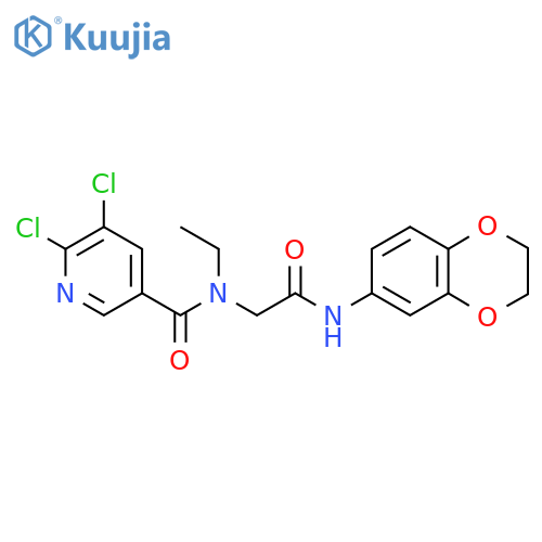 2-[1-(5,6-dichloropyridin-3-yl)-N-ethylformamido]-N-(2,3-dihydro-1,4-benzodioxin-6-yl)acetamide structure