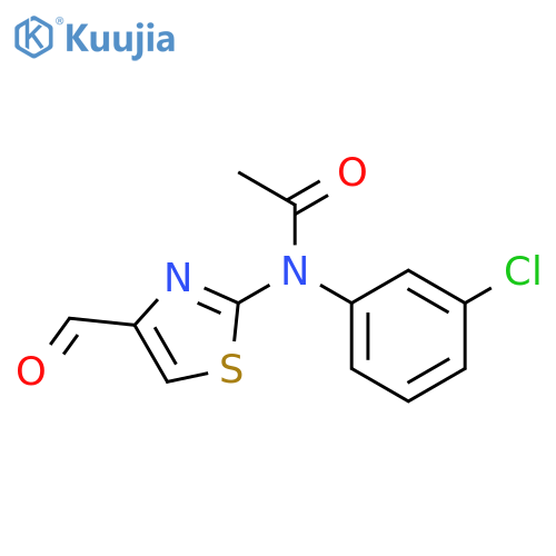 N-(3-chlorophenyl)-N-(4-formyl-1,3-thiazol-2-yl)acetamide structure
