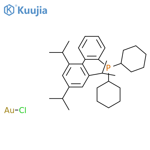 2-Dicyclohexylphosphino-2',4',6'-triisopropylbiphenyl gold(I) chloride structure