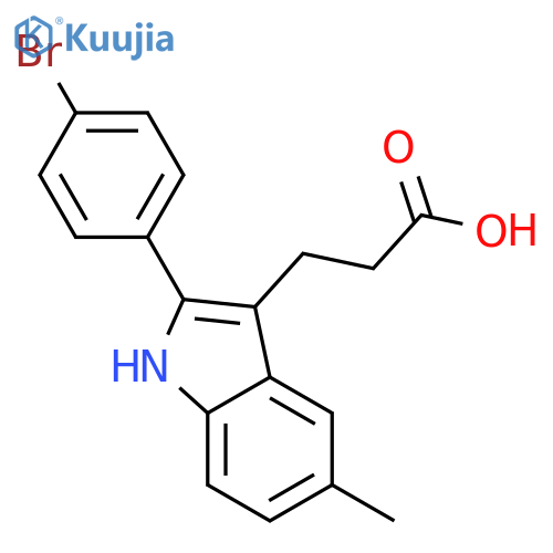 3-2-(4-bromophenyl)-5-methyl-1H-indol-3-ylpropanoic acid structure