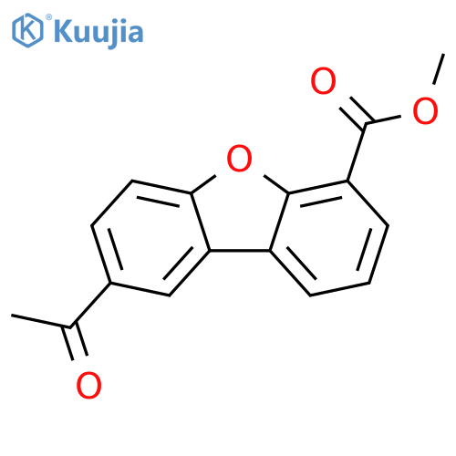 8-ACETYL-DIBENZOFURAN-4-CARBOXYLIC ACID METHYL ESTER structure