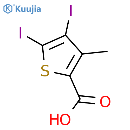 4,5-diiodo-3-methyl-thiophene-2-carboxylic acid structure