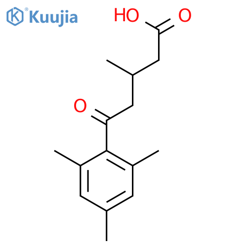 3-methyl-5-oxo-5-(2,4,6-trimethylphenyl)pentanoic acid structure