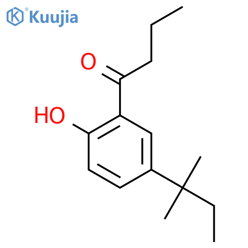 1-2-hydroxy-5-(2-methylbutan-2-yl)phenylbutan-1-one structure