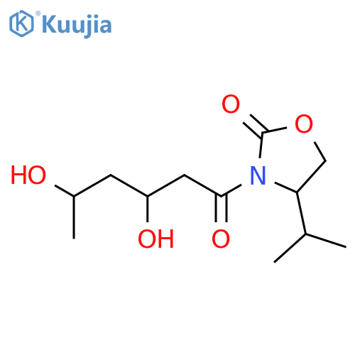 2-Oxazolidinone, 3-[(3R,5R)-3,5-dihydroxy-1-oxohexyl]-4-(1-methylethyl)-, (4S)- structure