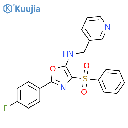 4-(benzenesulfonyl)-2-(4-fluorophenyl)-N-(pyridin-3-yl)methyl-1,3-oxazol-5-amine structure