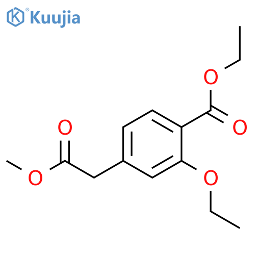 Benzeneacetic acid, 3-ethoxy-4-(ethoxycarbonyl)-, methyl ester structure